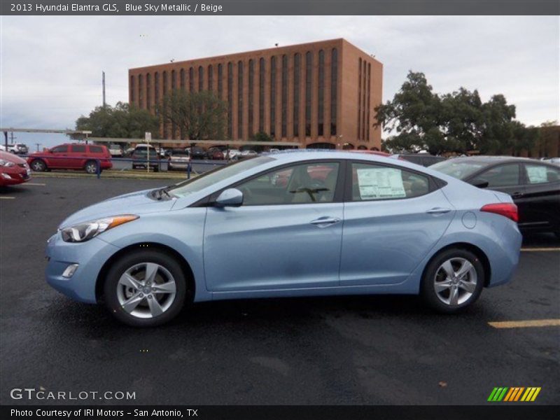 Blue Sky Metallic / Beige 2013 Hyundai Elantra GLS