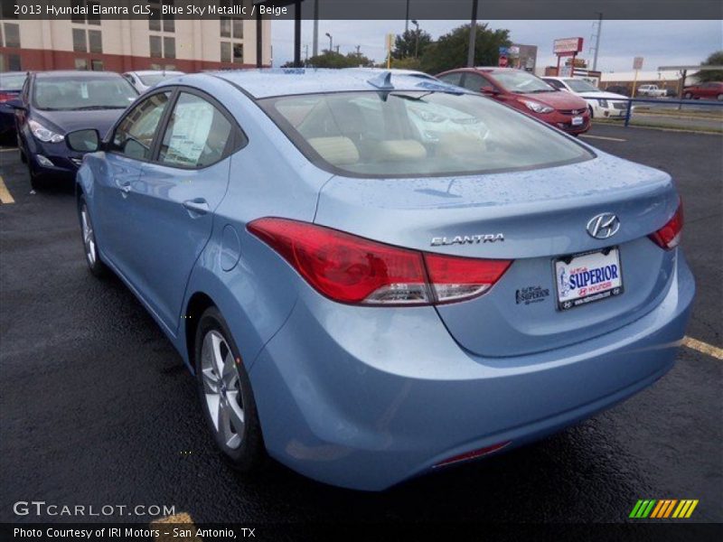 Blue Sky Metallic / Beige 2013 Hyundai Elantra GLS