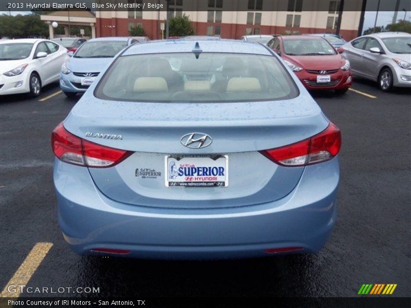 Blue Sky Metallic / Beige 2013 Hyundai Elantra GLS
