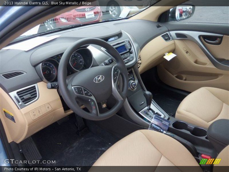 Blue Sky Metallic / Beige 2013 Hyundai Elantra GLS