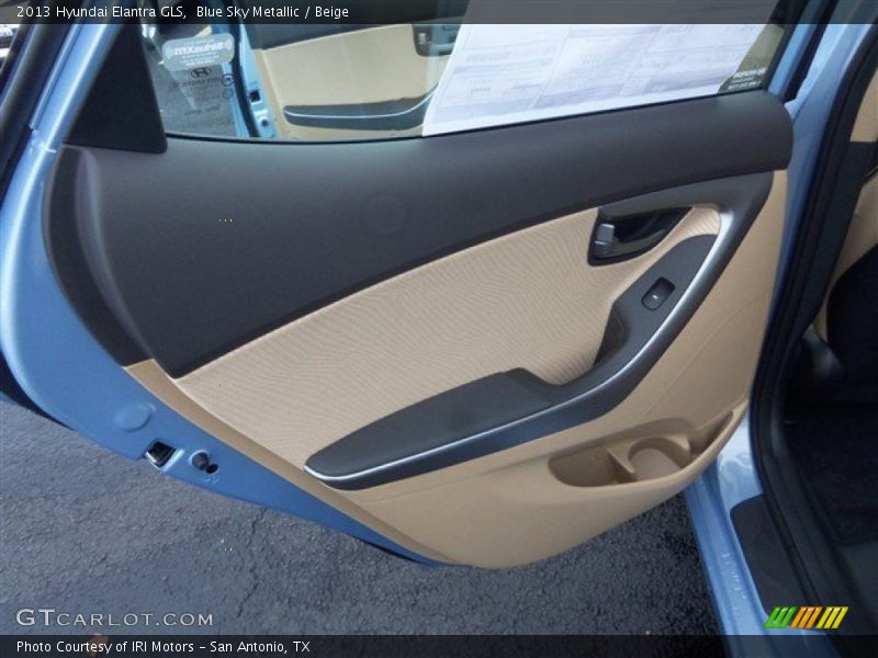 Blue Sky Metallic / Beige 2013 Hyundai Elantra GLS