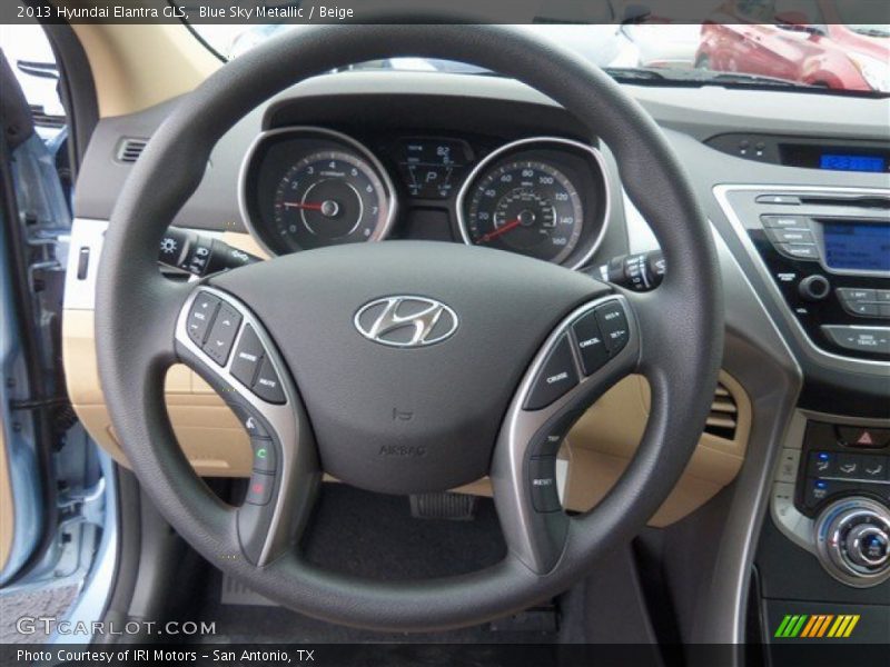 Blue Sky Metallic / Beige 2013 Hyundai Elantra GLS