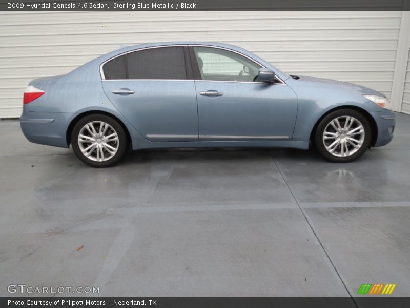 Sterling Blue Metallic / Black 2009 Hyundai Genesis 4.6 Sedan