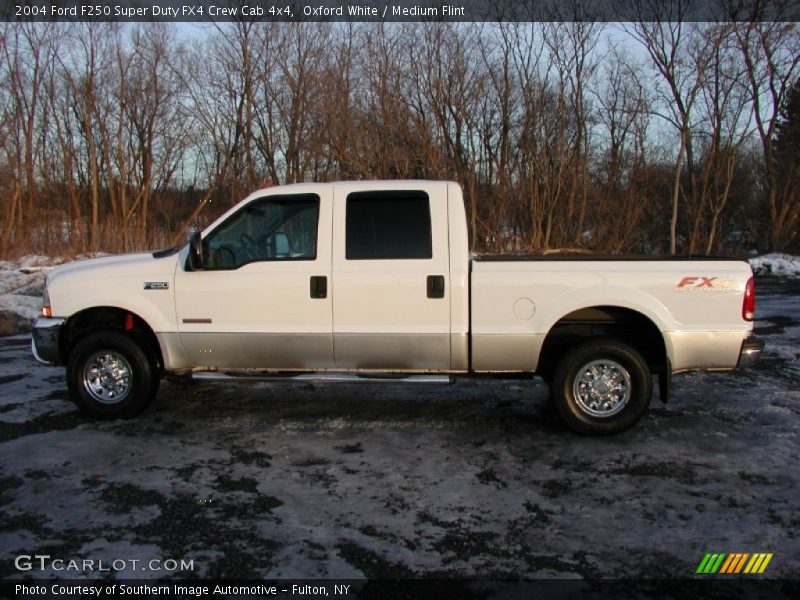 Oxford White / Medium Flint 2004 Ford F250 Super Duty FX4 Crew Cab 4x4
