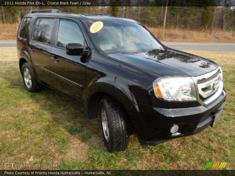 Crystal Black Pearl / Gray 2011 Honda Pilot EX-L