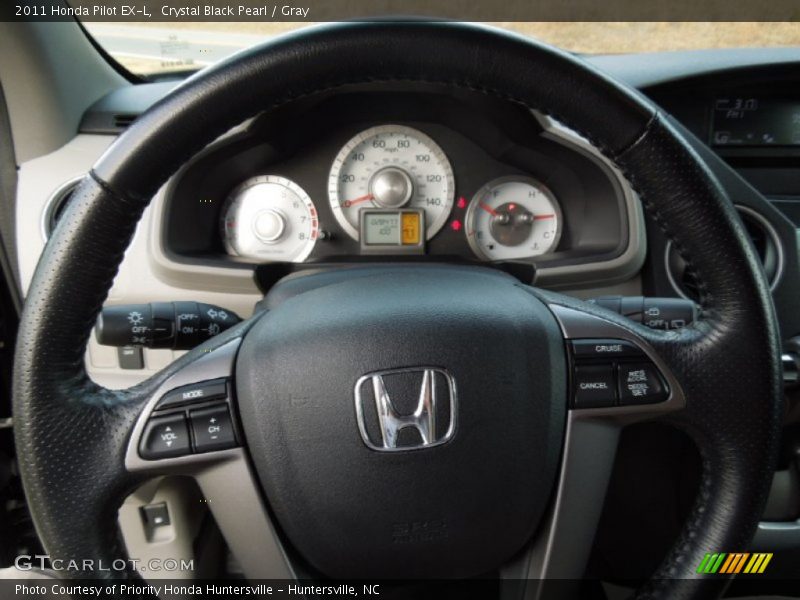 Crystal Black Pearl / Gray 2011 Honda Pilot EX-L