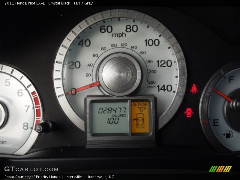 Crystal Black Pearl / Gray 2011 Honda Pilot EX-L