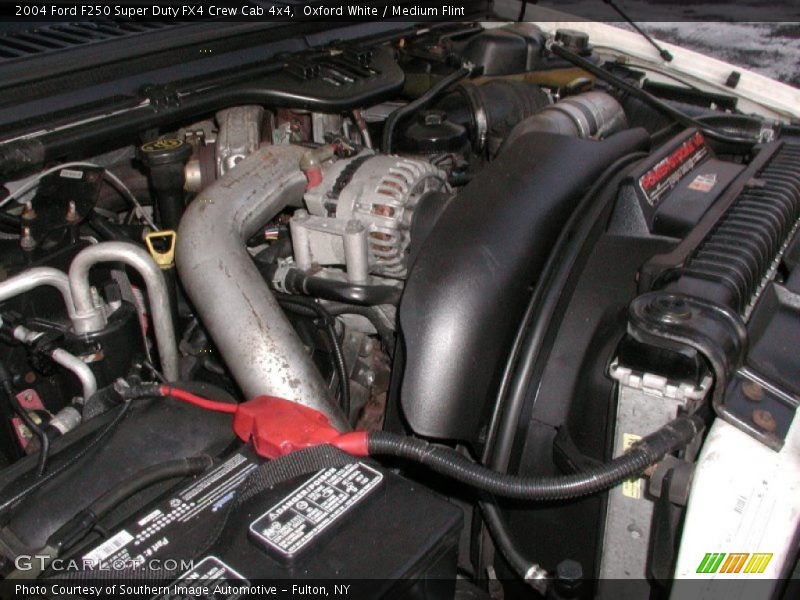 Oxford White / Medium Flint 2004 Ford F250 Super Duty FX4 Crew Cab 4x4