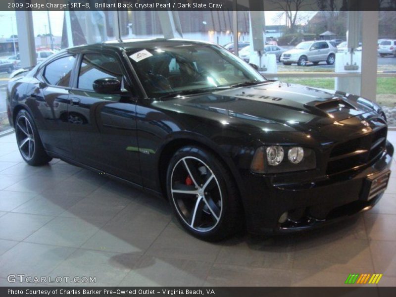 Brilliant Black Crystal Pearl / Dark Slate Gray 2009 Dodge Charger SRT-8