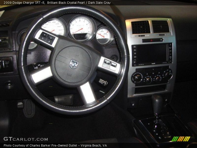 Brilliant Black Crystal Pearl / Dark Slate Gray 2009 Dodge Charger SRT-8
