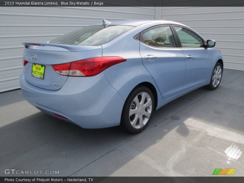 Blue Sky Metallic / Beige 2013 Hyundai Elantra Limited