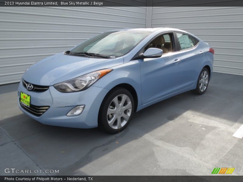 Blue Sky Metallic / Beige 2013 Hyundai Elantra Limited