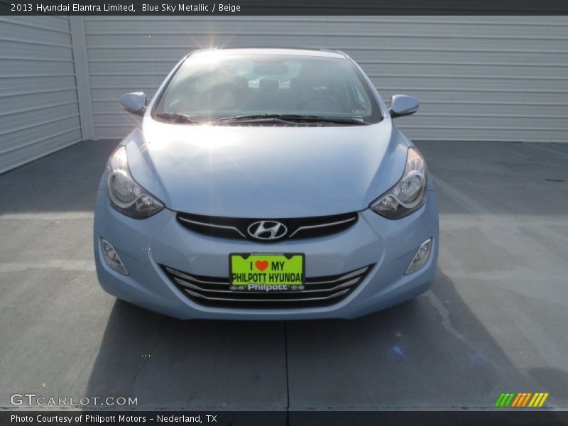 Blue Sky Metallic / Beige 2013 Hyundai Elantra Limited