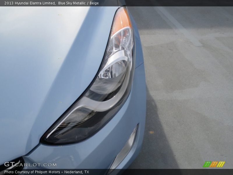 Blue Sky Metallic / Beige 2013 Hyundai Elantra Limited
