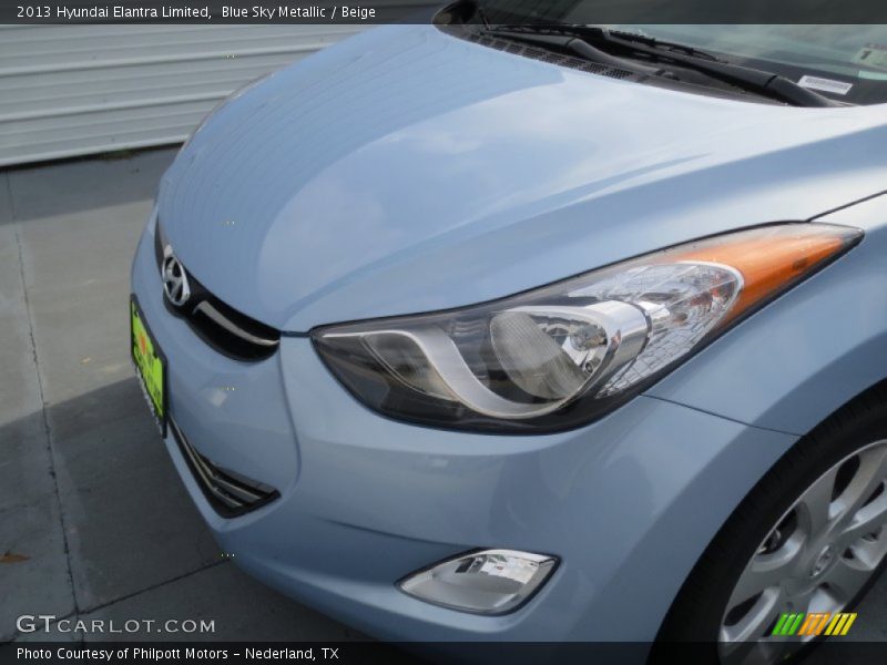 Blue Sky Metallic / Beige 2013 Hyundai Elantra Limited