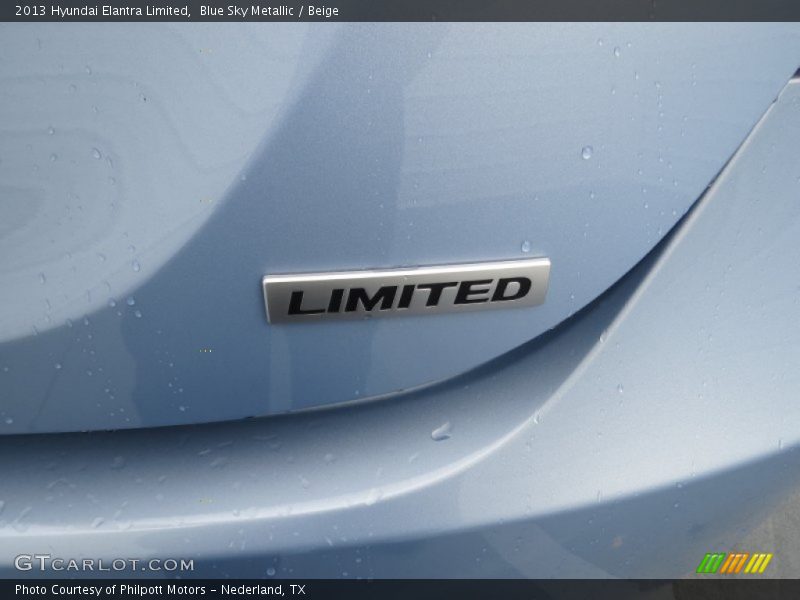 Blue Sky Metallic / Beige 2013 Hyundai Elantra Limited