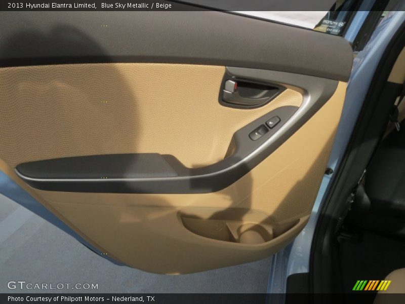 Blue Sky Metallic / Beige 2013 Hyundai Elantra Limited