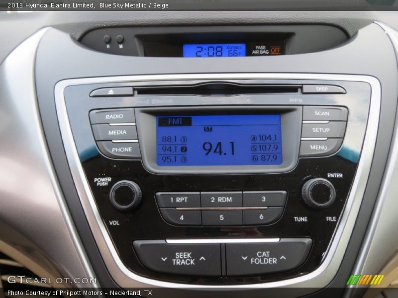 Blue Sky Metallic / Beige 2013 Hyundai Elantra Limited