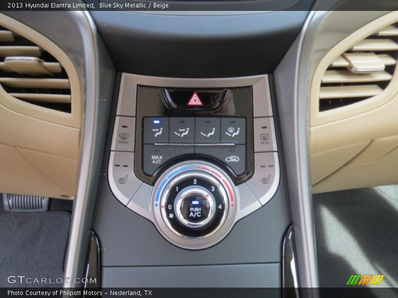 Blue Sky Metallic / Beige 2013 Hyundai Elantra Limited