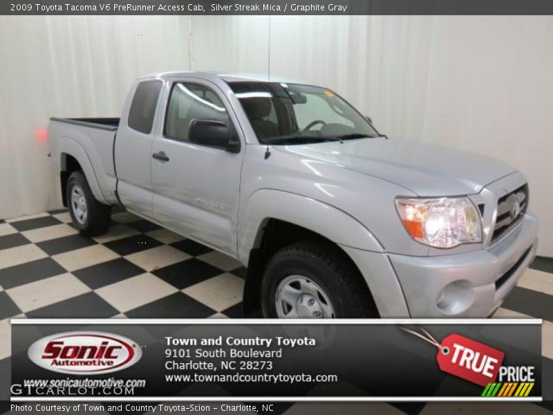 Silver Streak Mica / Graphite Gray 2009 Toyota Tacoma V6 PreRunner Access Cab