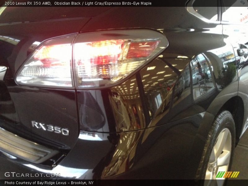 Obsidian Black / Light Gray/Espresso Birds-Eye Maple 2010 Lexus RX 350 AWD