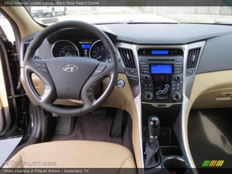 Black Onyx Pearl / Camel 2012 Hyundai Sonata Hybrid