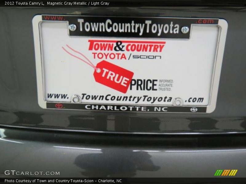 Magnetic Gray Metallic / Light Gray 2012 Toyota Camry L