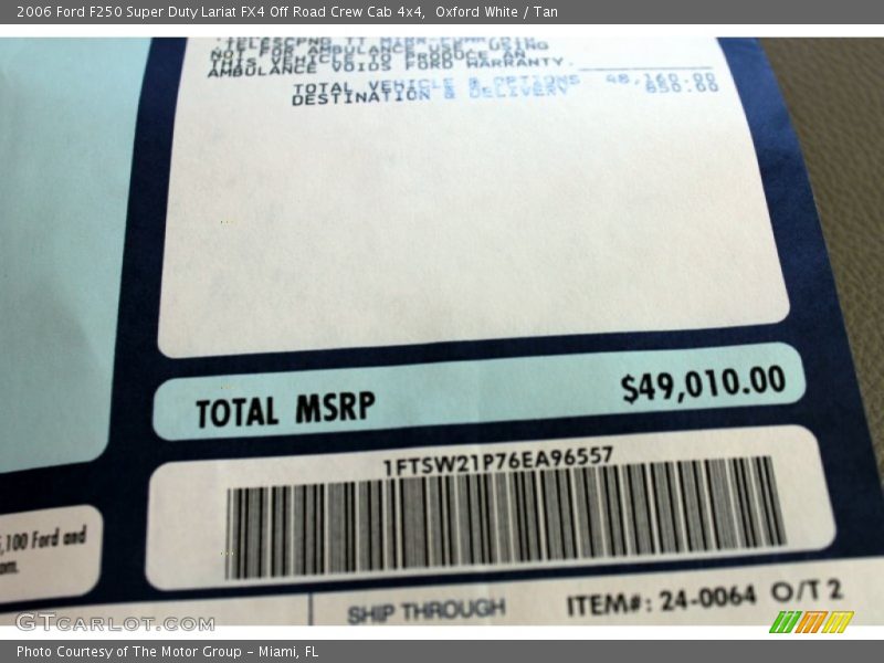 Oxford White / Tan 2006 Ford F250 Super Duty Lariat FX4 Off Road Crew Cab 4x4