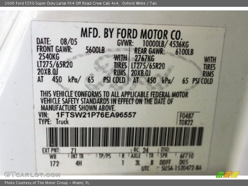 Oxford White / Tan 2006 Ford F250 Super Duty Lariat FX4 Off Road Crew Cab 4x4