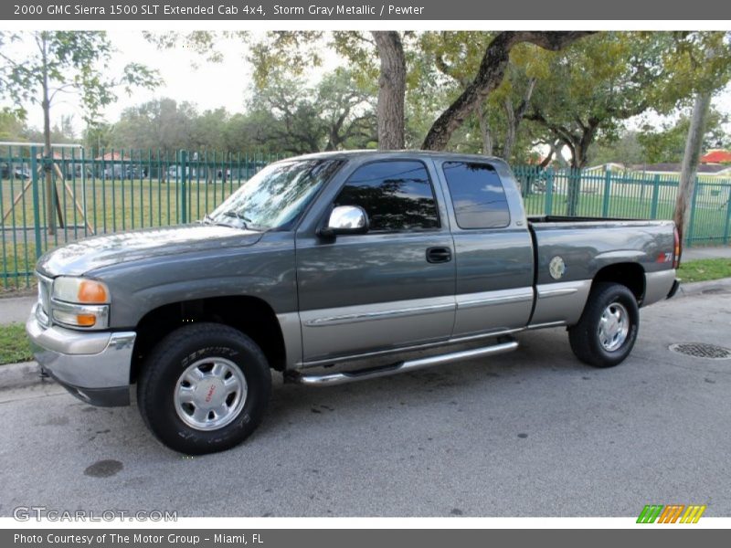 Storm Gray Metallic / Pewter 2000 GMC Sierra 1500 SLT Extended Cab 4x4