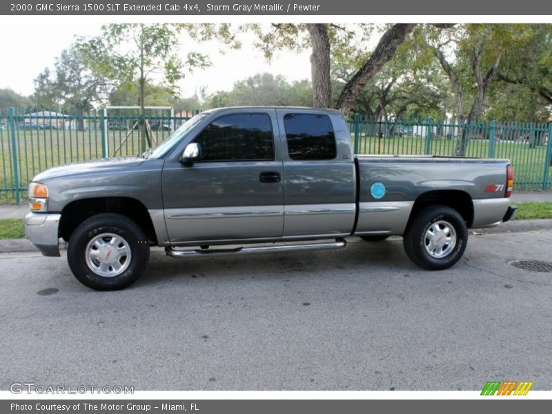 Storm Gray Metallic / Pewter 2000 GMC Sierra 1500 SLT Extended Cab 4x4