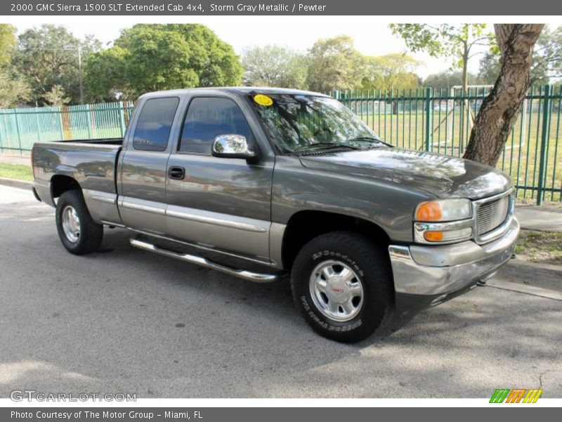 Storm Gray Metallic / Pewter 2000 GMC Sierra 1500 SLT Extended Cab 4x4