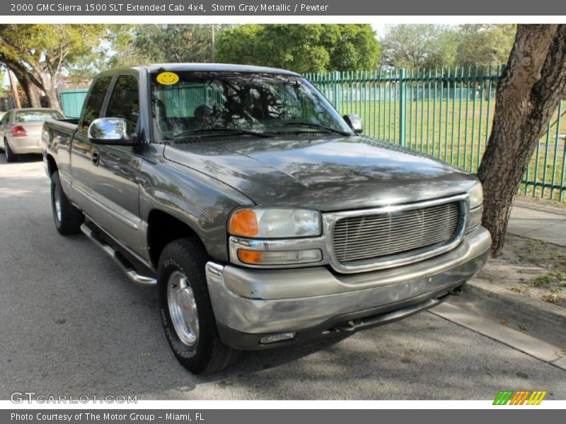 Storm Gray Metallic / Pewter 2000 GMC Sierra 1500 SLT Extended Cab 4x4