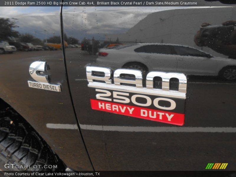 Brilliant Black Crystal Pearl / Dark Slate/Medium Graystone 2011 Dodge Ram 2500 HD Big Horn Crew Cab 4x4
