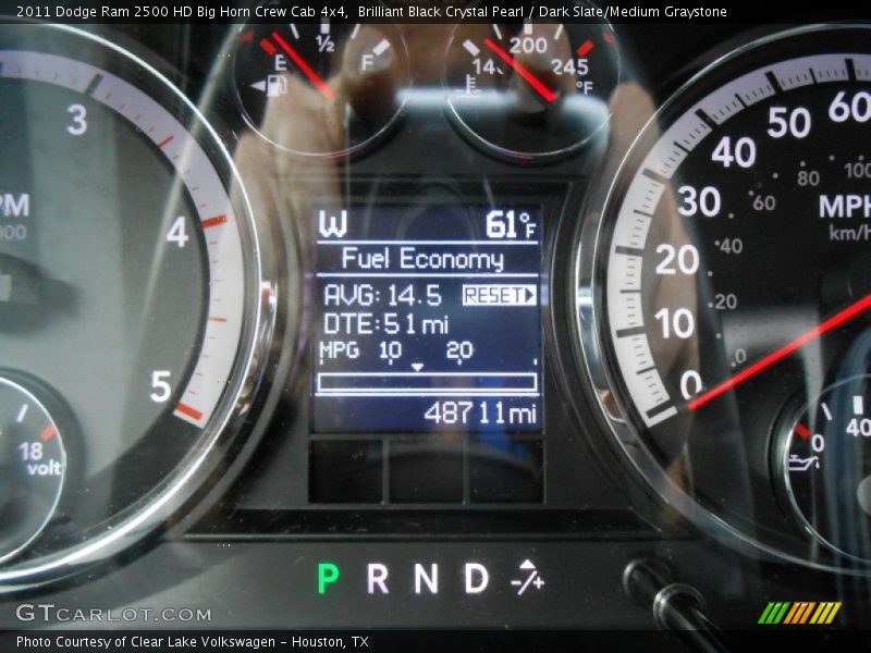 Brilliant Black Crystal Pearl / Dark Slate/Medium Graystone 2011 Dodge Ram 2500 HD Big Horn Crew Cab 4x4