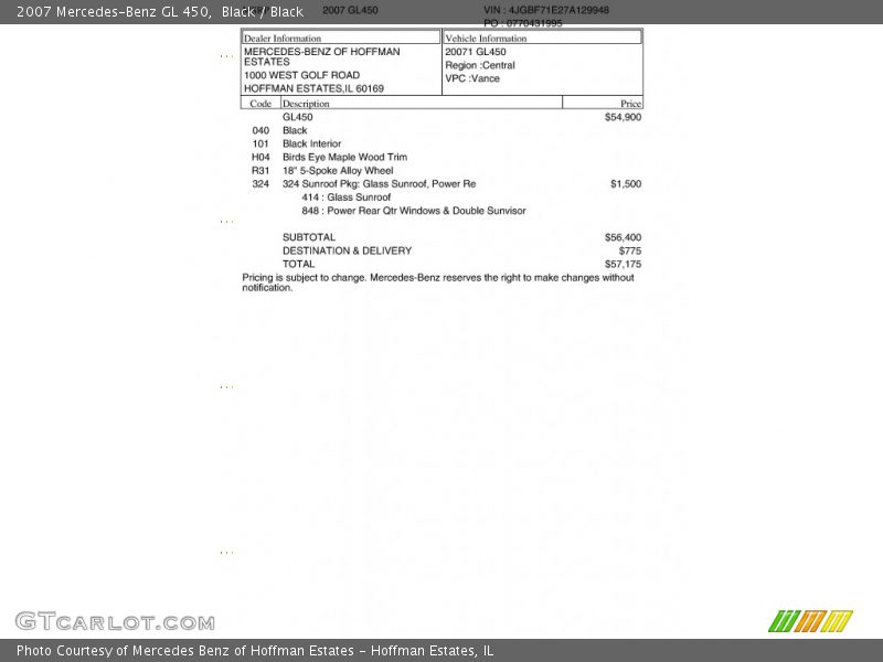 Black / Black 2007 Mercedes-Benz GL 450