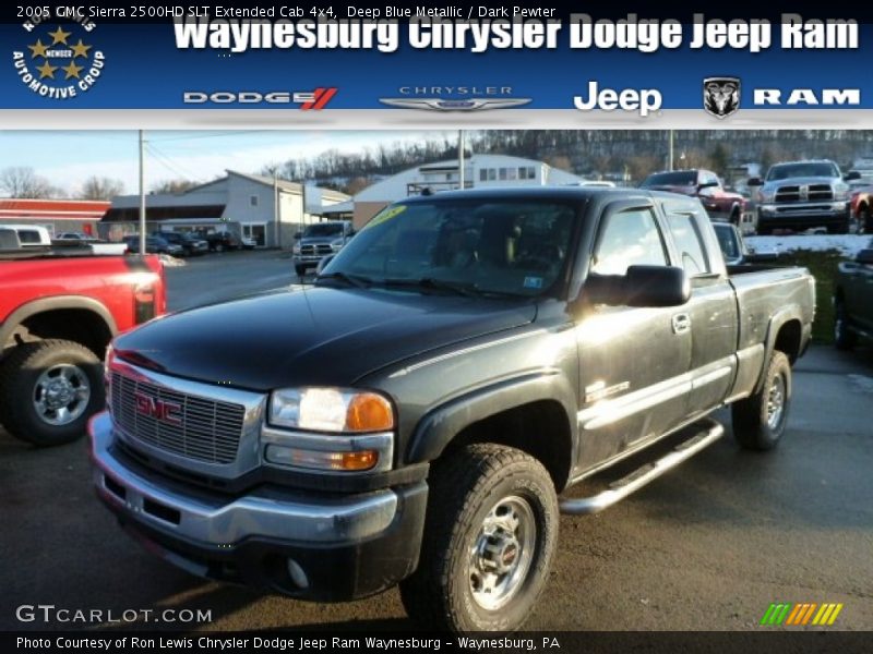 Deep Blue Metallic / Dark Pewter 2005 GMC Sierra 2500HD SLT Extended Cab 4x4