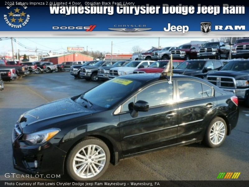 Obsidian Black Pearl / Ivory 2012 Subaru Impreza 2.0i Limited 4 Door