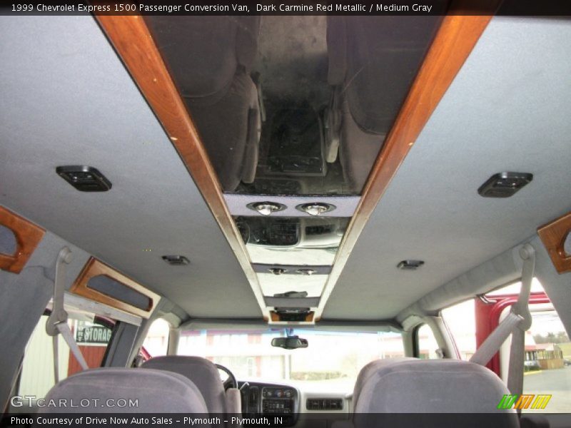 Dark Carmine Red Metallic / Medium Gray 1999 Chevrolet Express 1500 Passenger Conversion Van