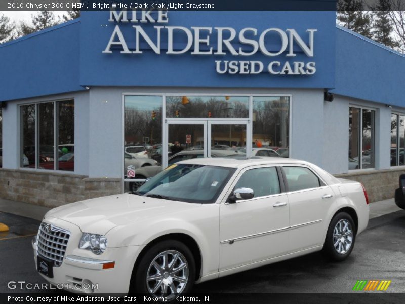 Bright White / Dark Khaki/Light Graystone 2010 Chrysler 300 C HEMI