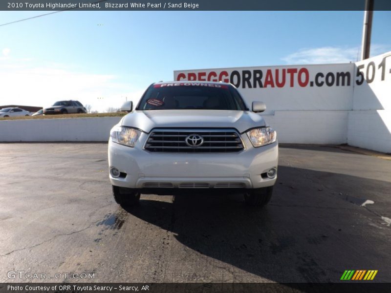 Blizzard White Pearl / Sand Beige 2010 Toyota Highlander Limited