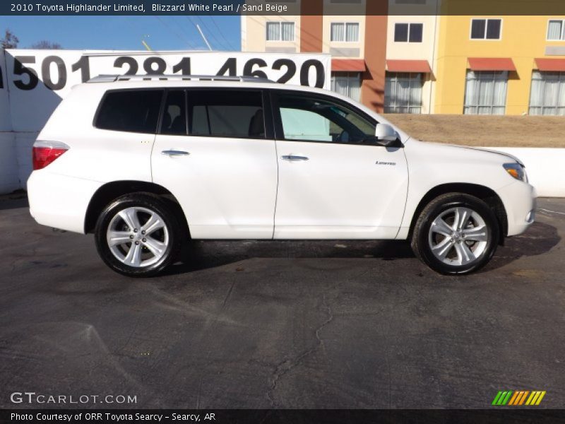 Blizzard White Pearl / Sand Beige 2010 Toyota Highlander Limited