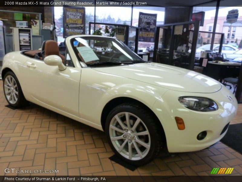 Marble White / Saddle Brown 2008 Mazda MX-5 Miata Grand Touring Roadster
