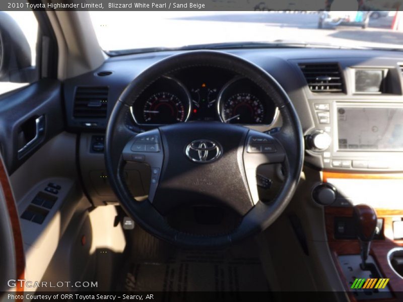 Blizzard White Pearl / Sand Beige 2010 Toyota Highlander Limited