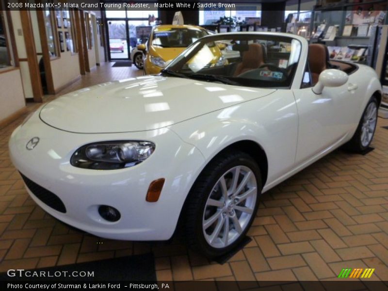 Marble White / Saddle Brown 2008 Mazda MX-5 Miata Grand Touring Roadster