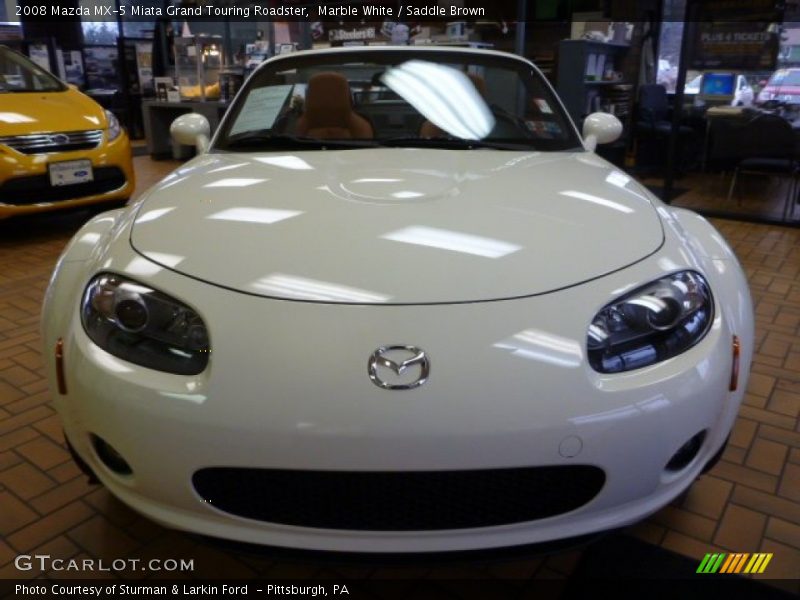 Marble White / Saddle Brown 2008 Mazda MX-5 Miata Grand Touring Roadster