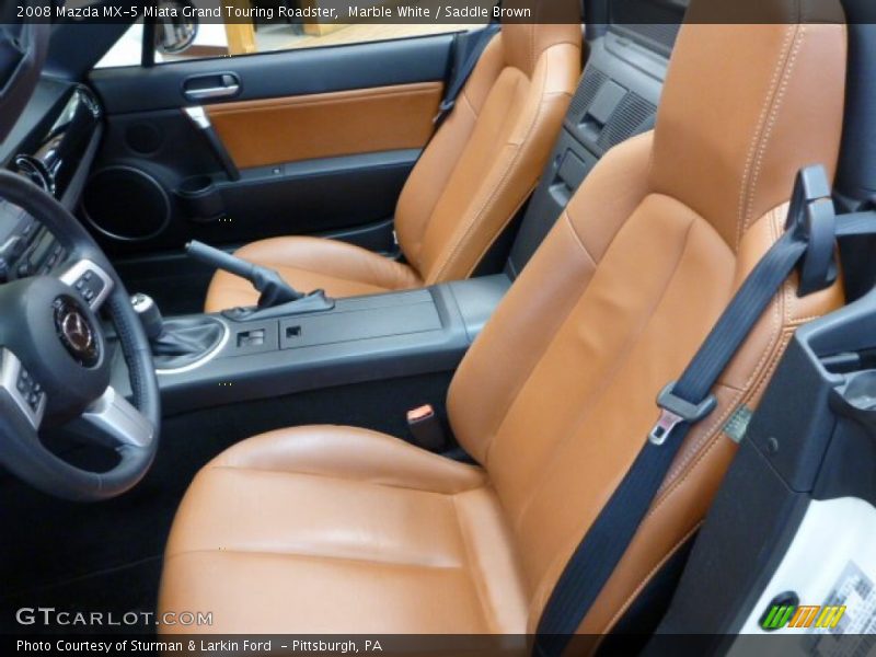 Marble White / Saddle Brown 2008 Mazda MX-5 Miata Grand Touring Roadster