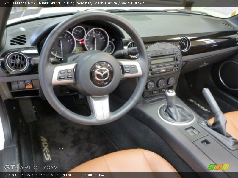 Marble White / Saddle Brown 2008 Mazda MX-5 Miata Grand Touring Roadster