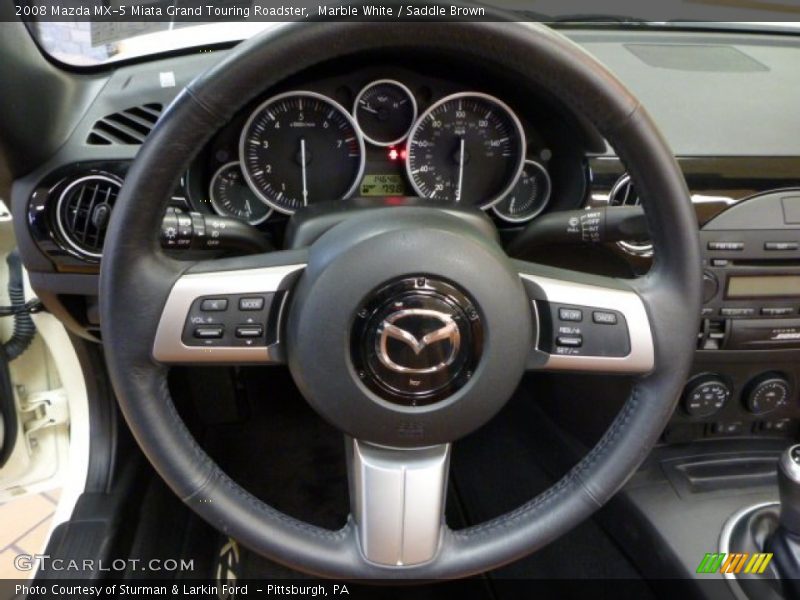Marble White / Saddle Brown 2008 Mazda MX-5 Miata Grand Touring Roadster