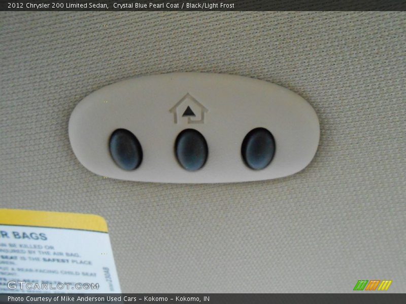 Crystal Blue Pearl Coat / Black/Light Frost 2012 Chrysler 200 Limited Sedan